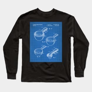 Measuring Spoons Patent - Baker Chef Kitchen Cafe Decor Art - Blueprint Long Sleeve T-Shirt